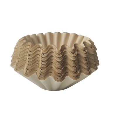 Brown Basket Bowl Shape Wave 4 Cup Basket Paper Coffee Filters Unbleached